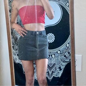 Classic Black Denim Skirt